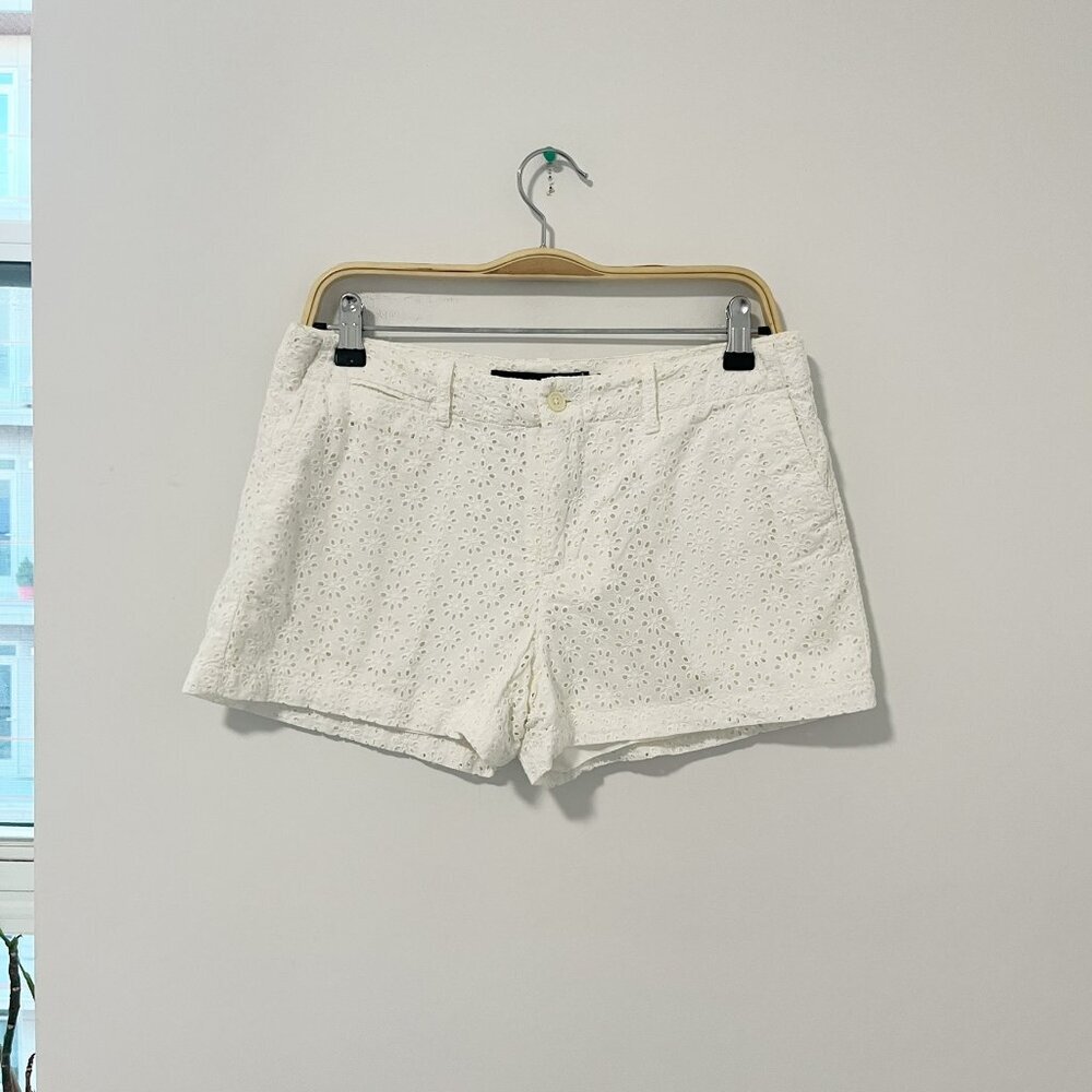 Ralph Lauren Sport White Eyelet Cutout Shorts Size 6